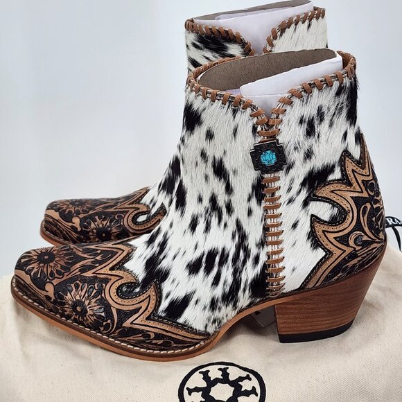 MYRA BAG Margie Hair On Hide Shortie Cowboy Boots Size 6 NWT - Picture 7 of 12